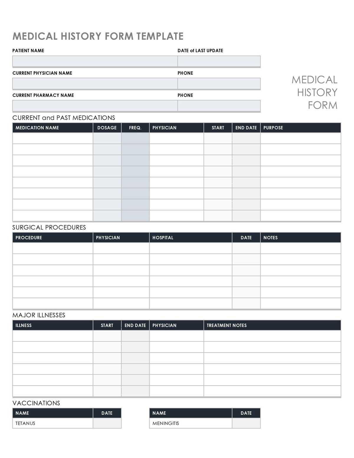 printable family medical history form template printable family medical history form template