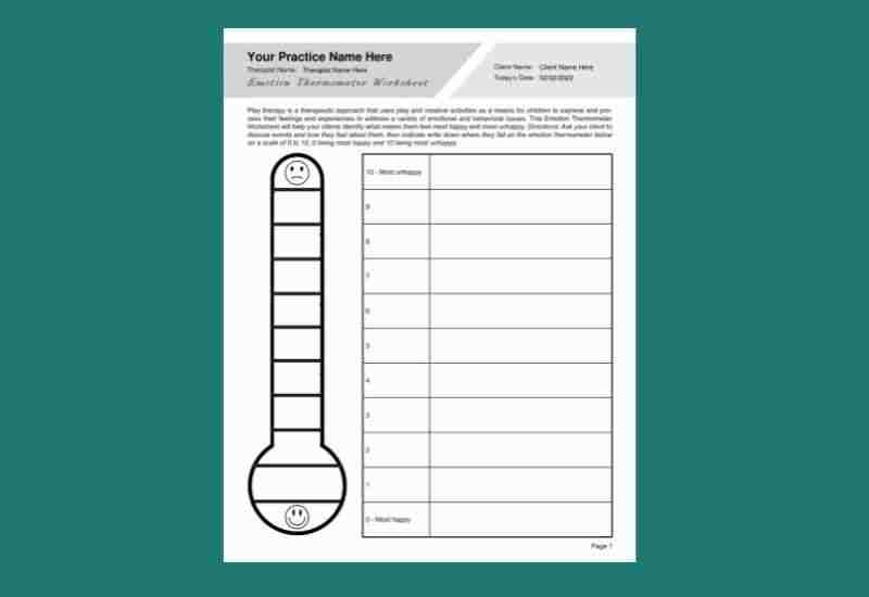 printable feelings thermometer printable feelings thermometer