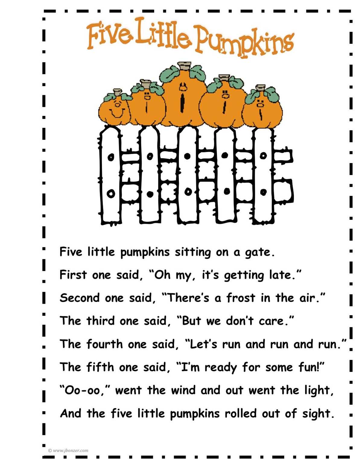 printable five little pumpkins printable five little pumpkins
