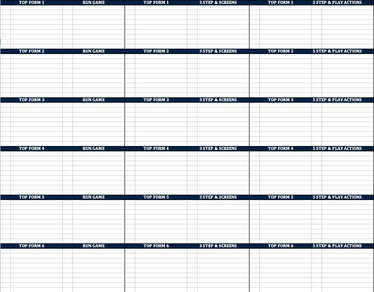 printable football play call sheet template free