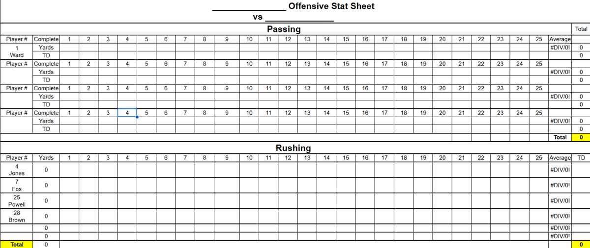printable football stat sheet