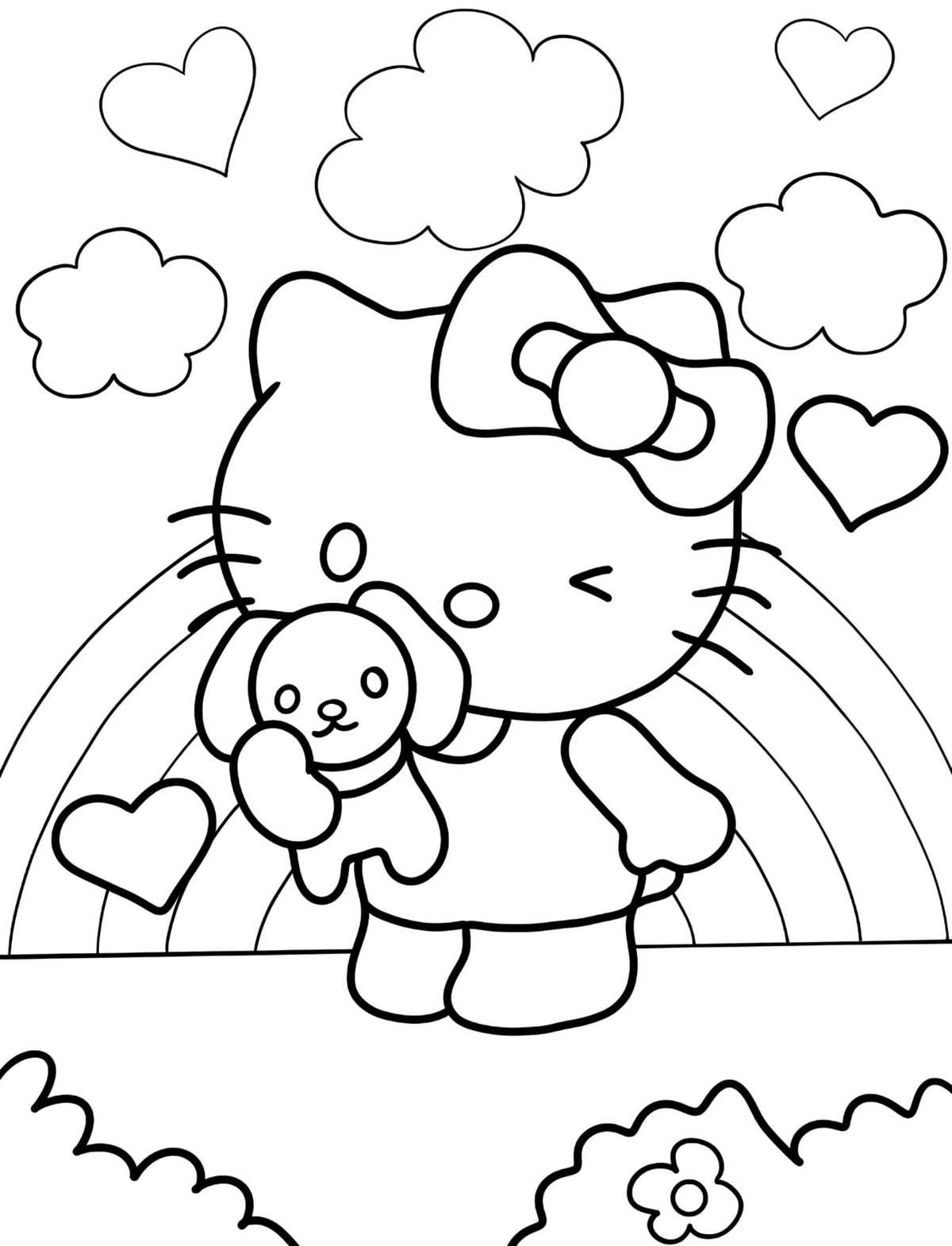 printable hello kitty coloring pages free
