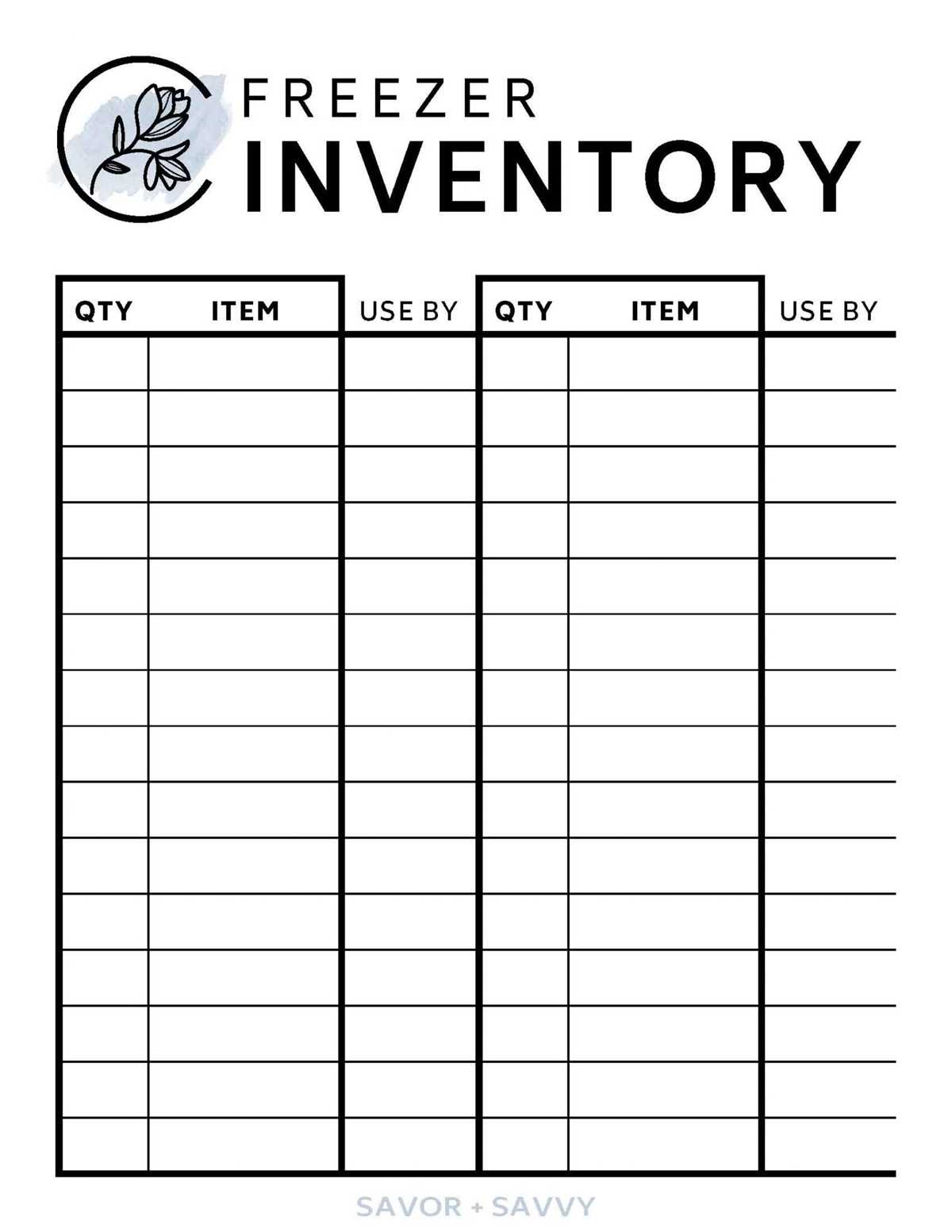 printable inventory sheets free
