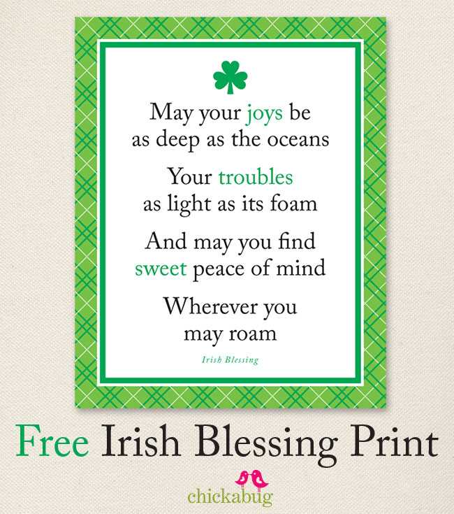 printable irish blessing printable irish blessing