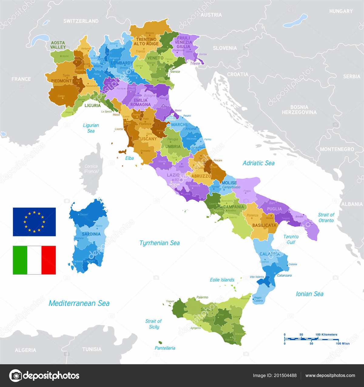 printable italy map