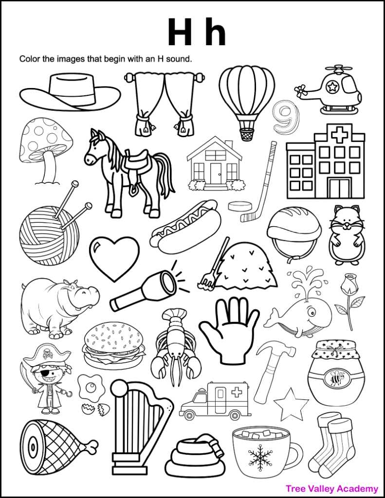 printable letter h worksheets