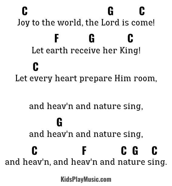 printable lyrics joy to the world