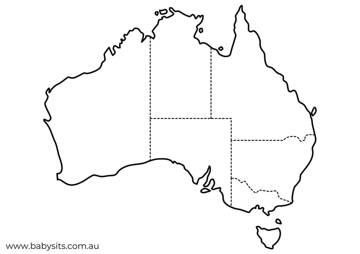 printable map of australia