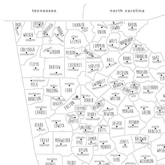 printable map of georgia usa