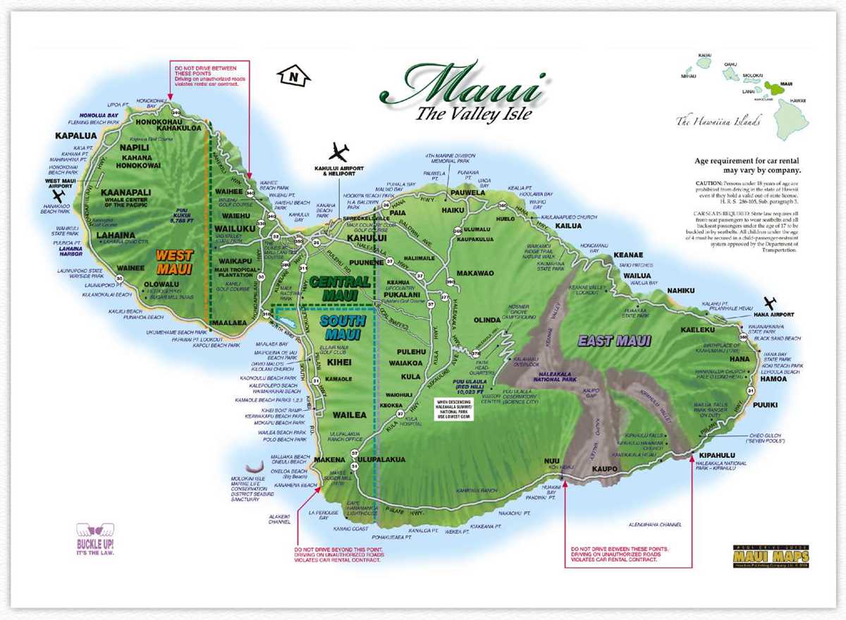 printable map of maui hawaii