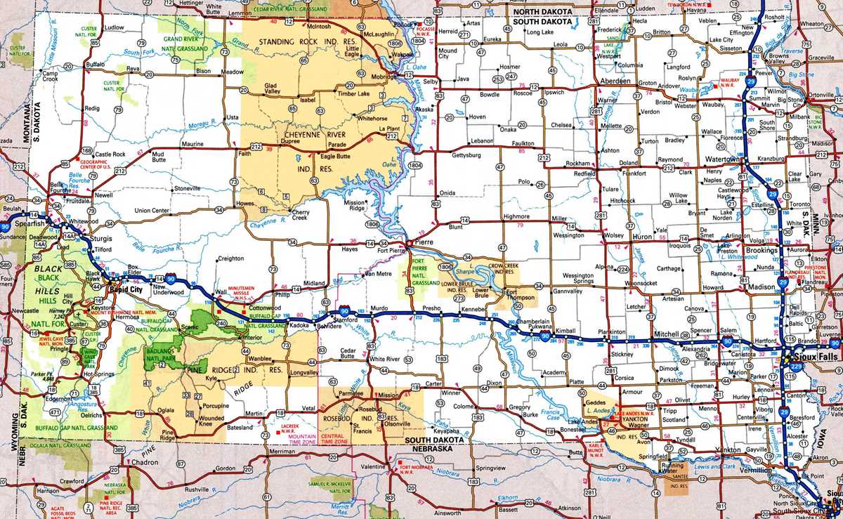 printable map of south dakota printable map of south dakota