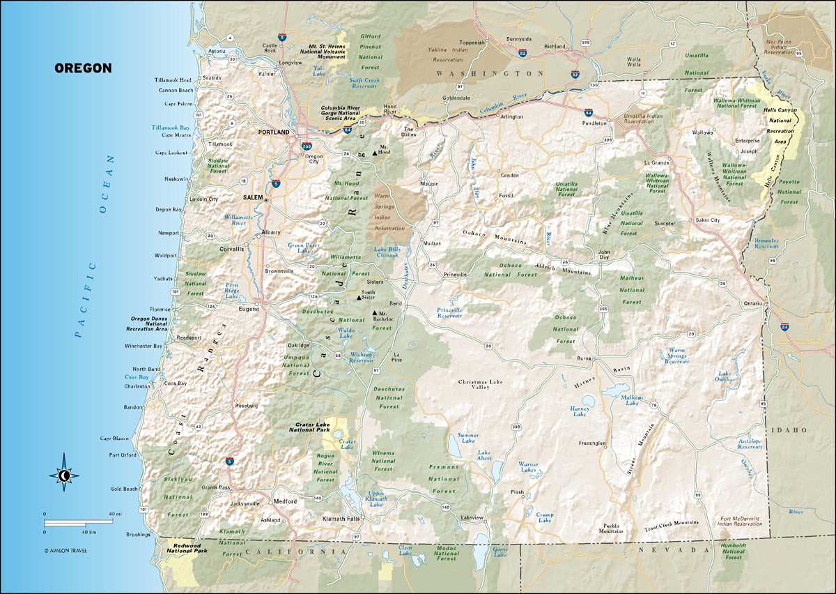 printable map oregon printable map oregon