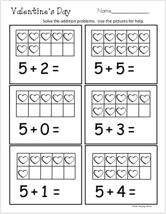 printable math sheets for kindergarten