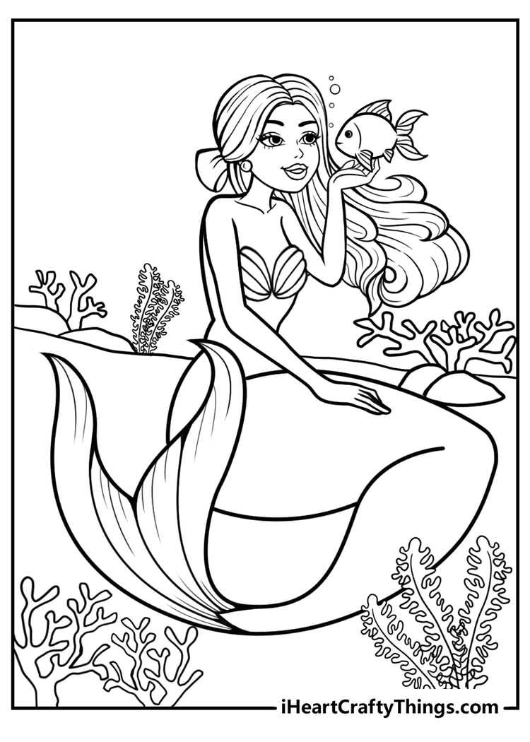 printable mermaid colouring pages printable mermaid colouring pages