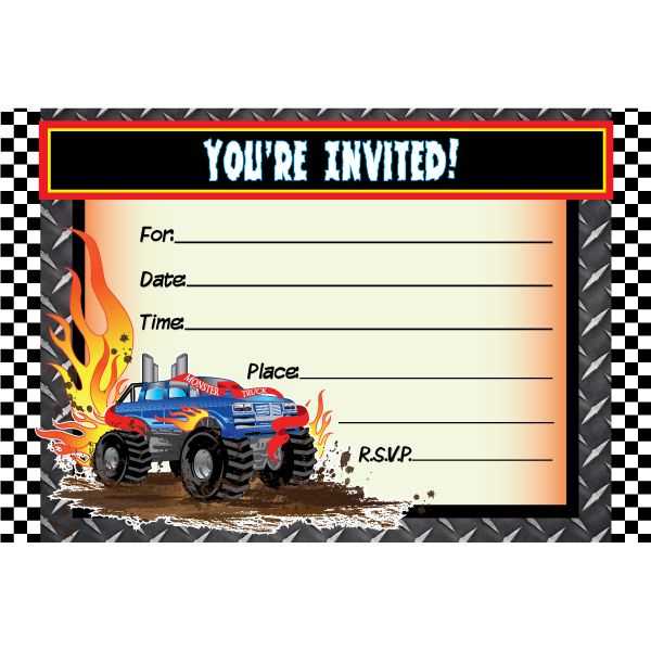 printable monster jam invitations printable monster jam invitations