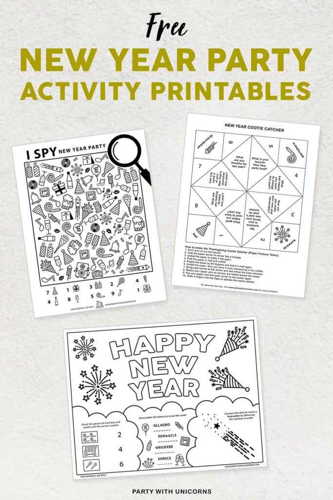 printable new years activities