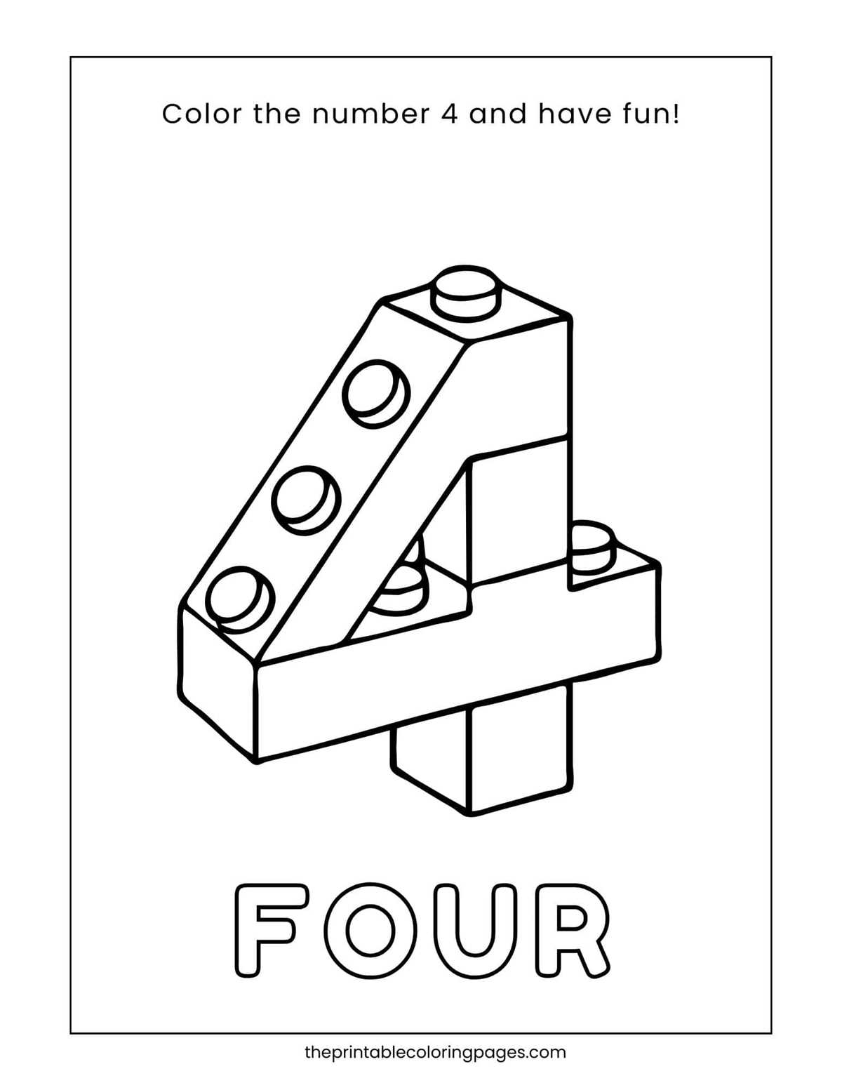 printable number 4 template