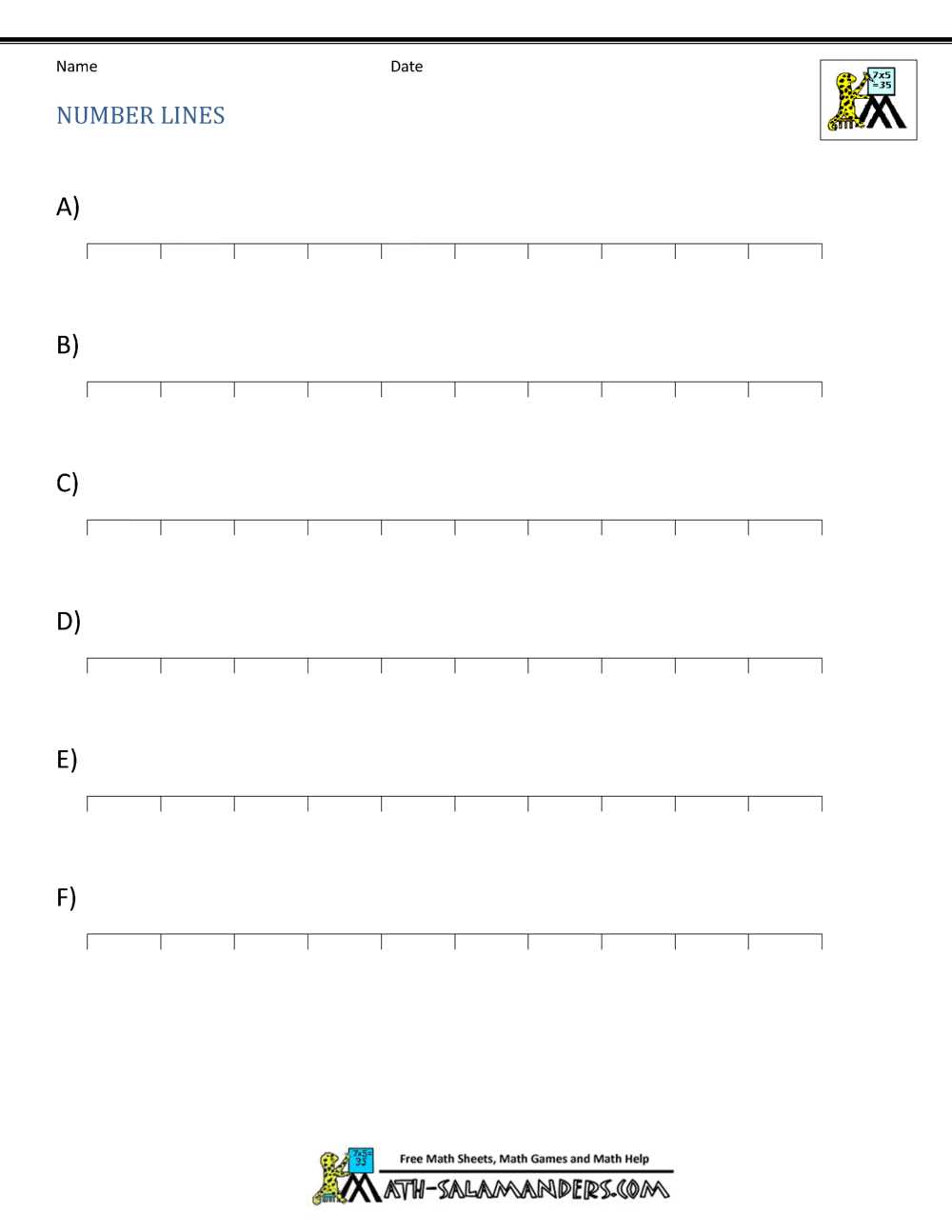 printable number lines to 20 printable number lines to 20