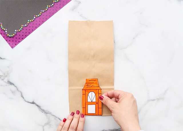 printable paper bag haunted house template printable paper bag haunted house template