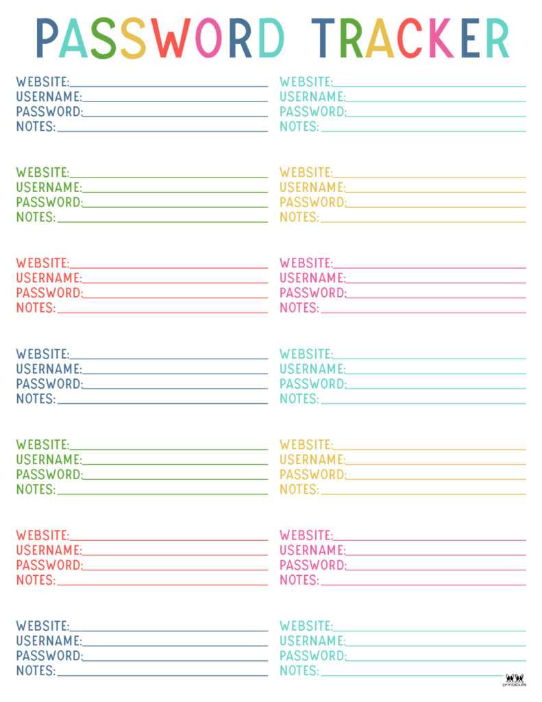 printable password sheet