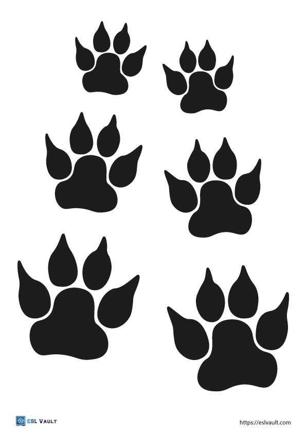 printable paw print printable paw print
