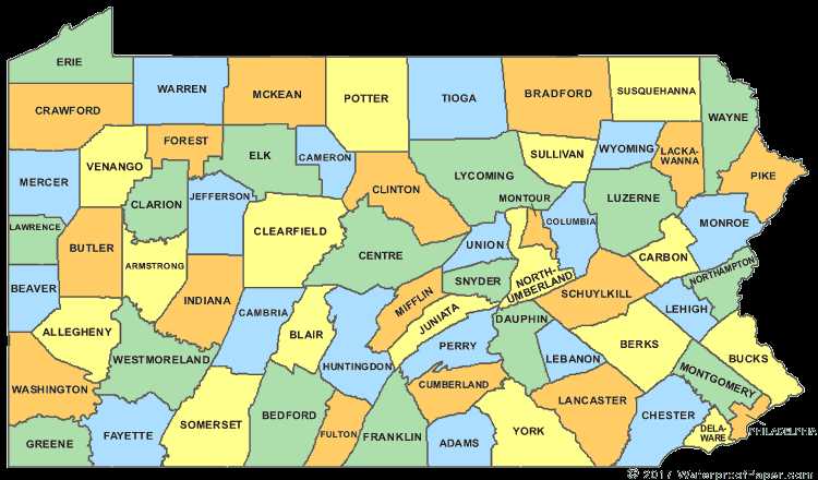 printable pennsylvania county map