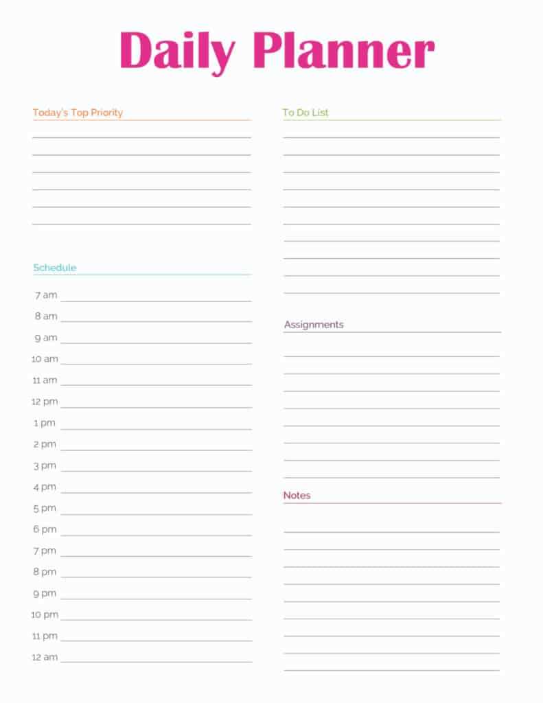 printable planner template printable planner template