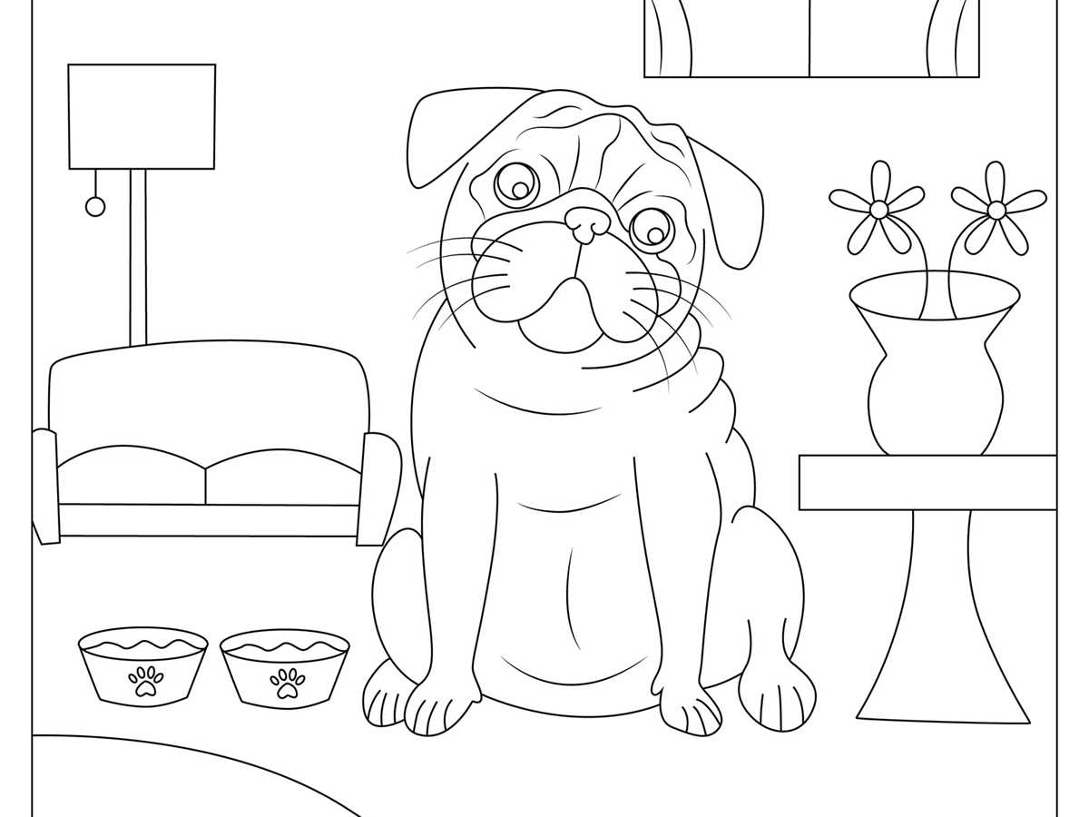 printable pug coloring pages