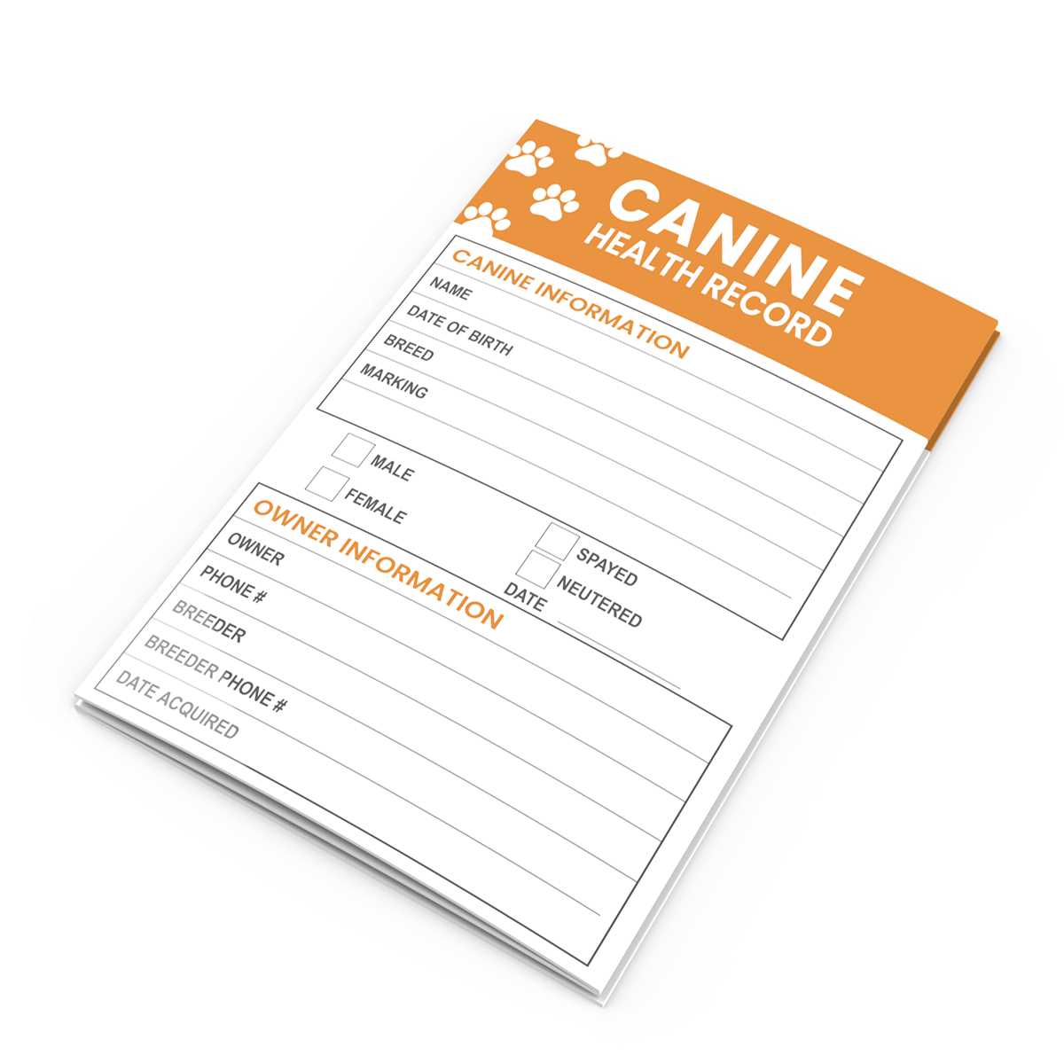 printable puppy shot record