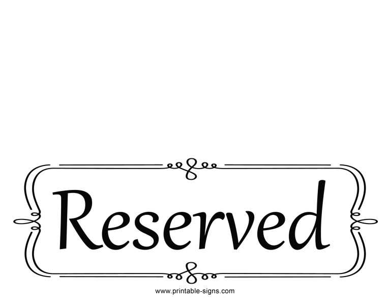 printable reserved signs printable reserved signs