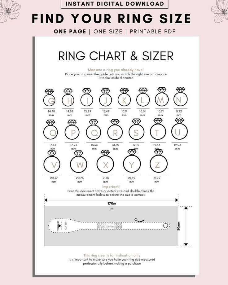 printable ring size guide