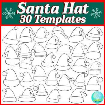 printable santa hat coloring page