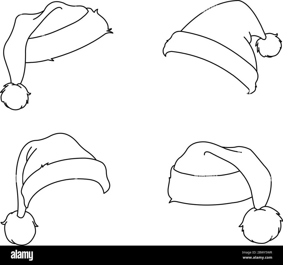 printable santa hat coloring page