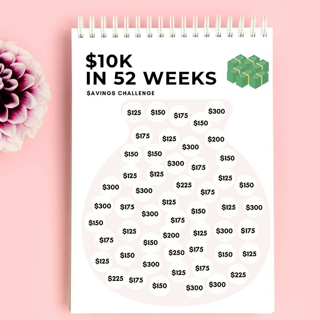 printable savings challenge