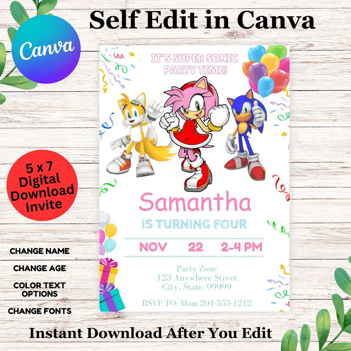 printable sonic birthday invitations