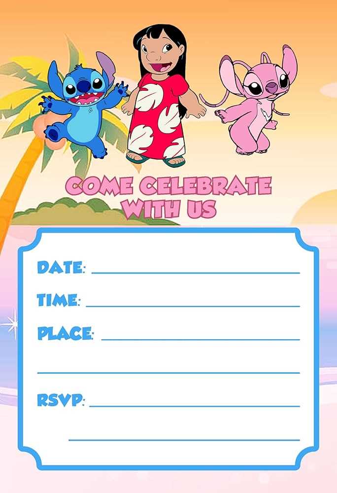 printable stitch birthday invitations