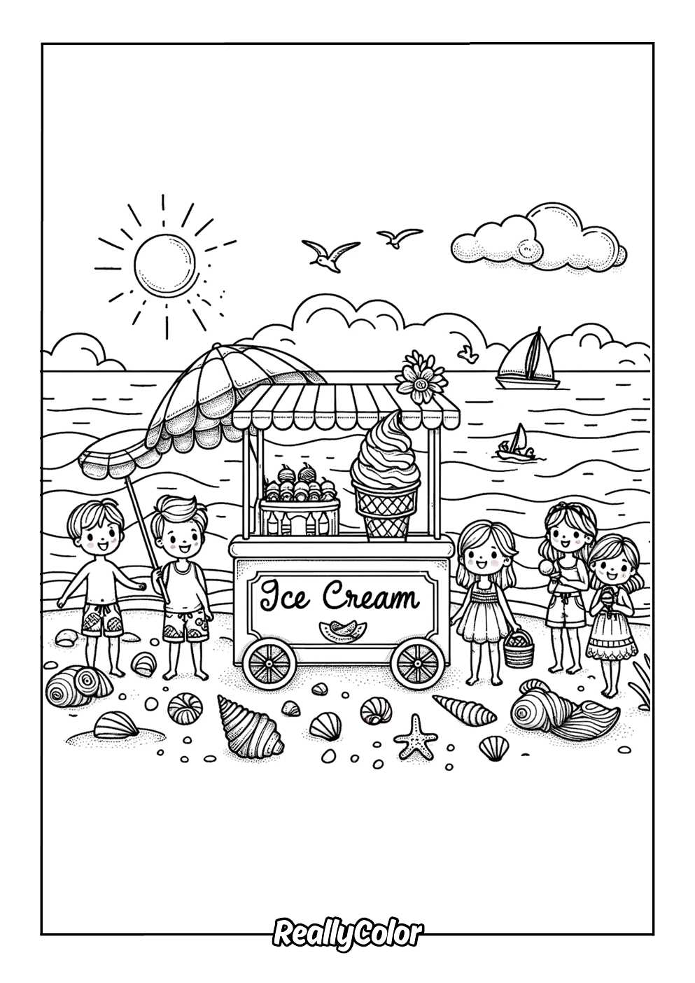 printable summer ice cream coloring pages printable summer ice cream coloring pages