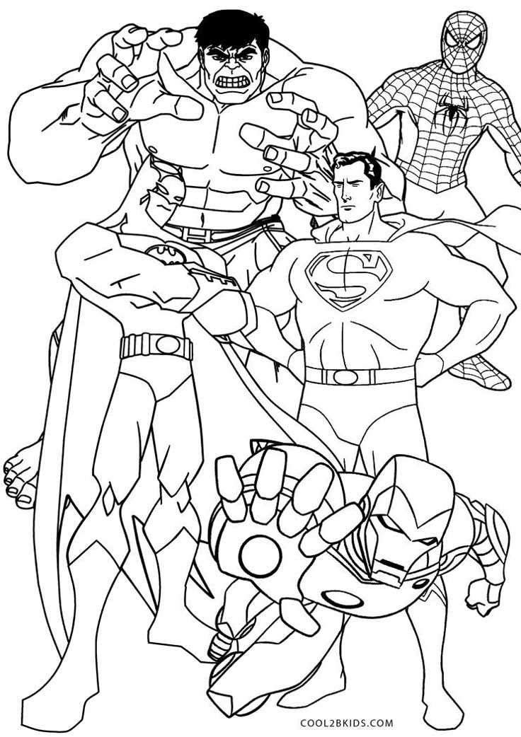 printable super hero coloring pages