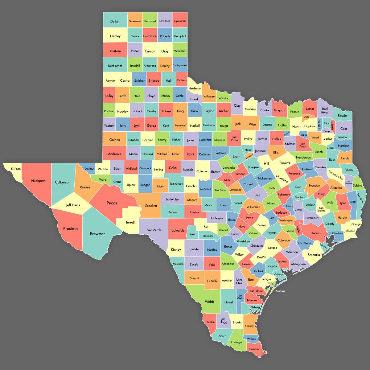 printable texas counties map printable texas counties map