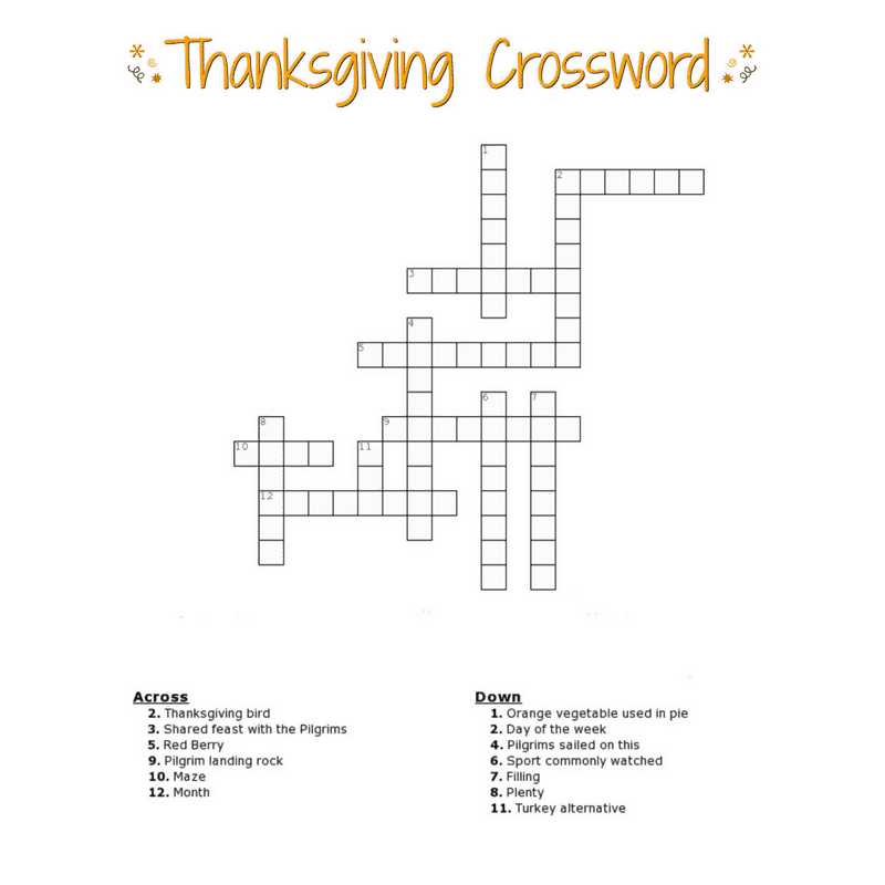 printable thanksgiving crossword puzzle printable thanksgiving crossword puzzle