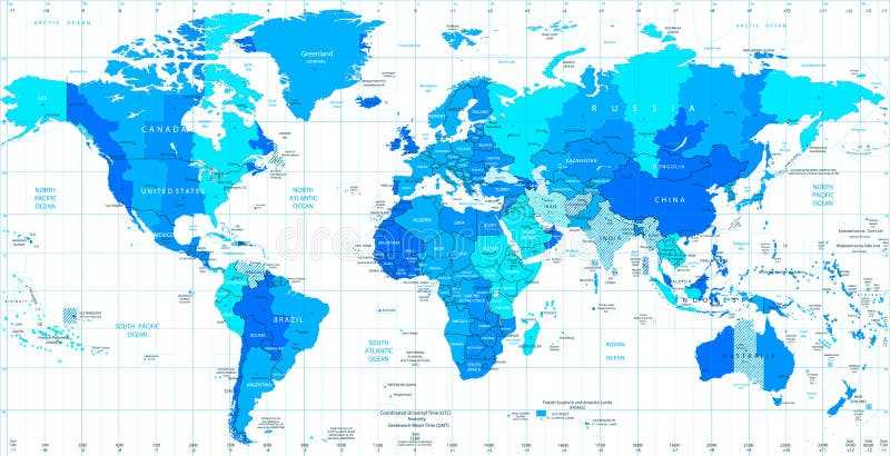 printable time zone map world