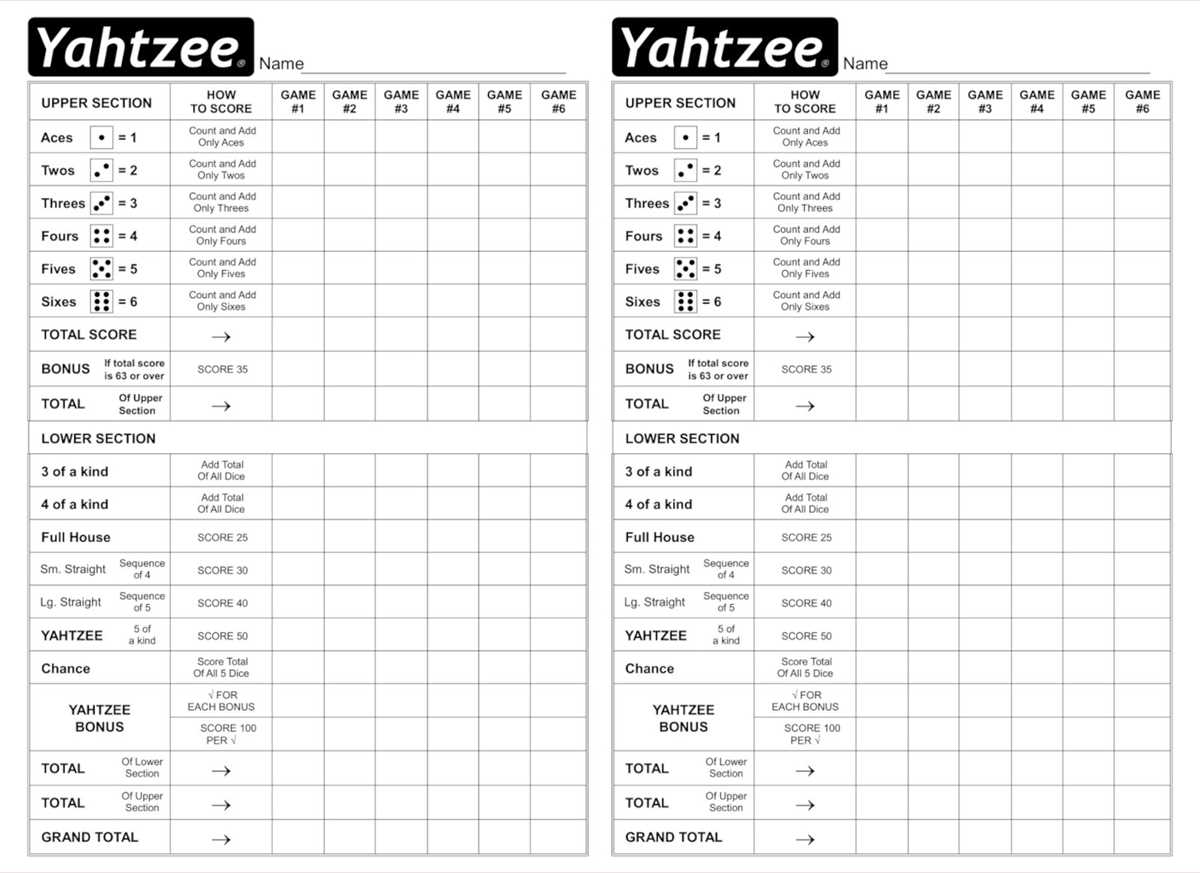 printable triple yahtzee score card printable triple yahtzee score card