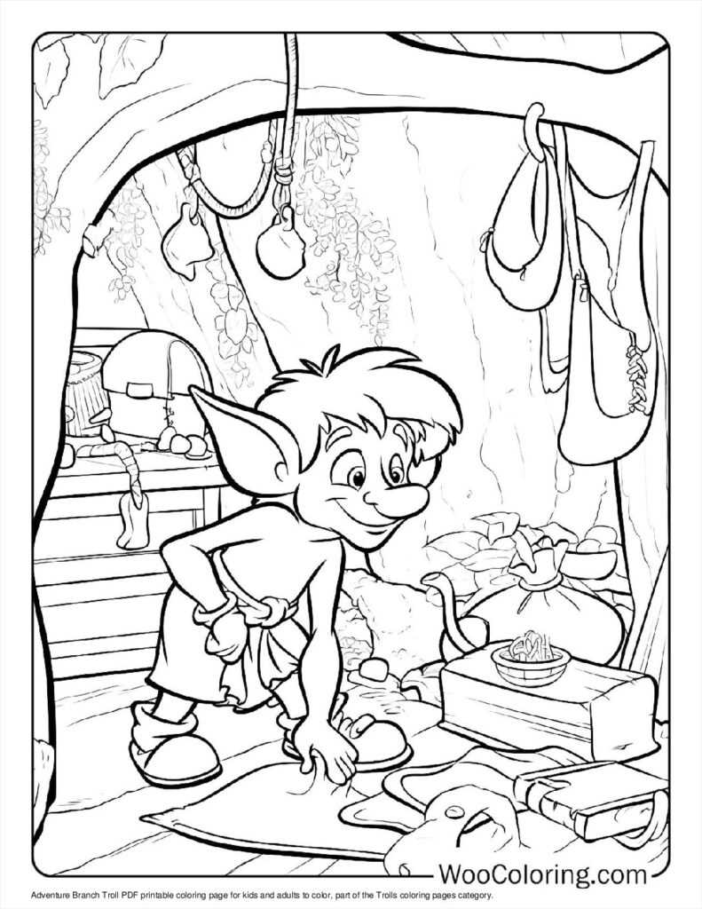 printable troll coloring pages