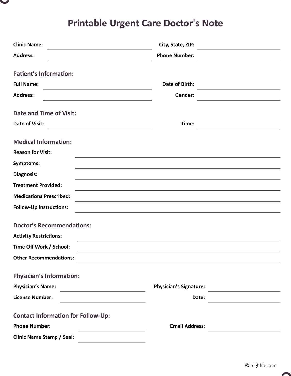 printable urgent care doctors note printable urgent care doctors note