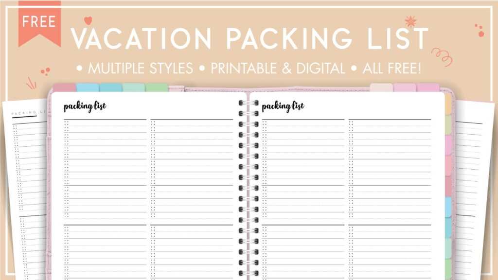 printable vacation list printable vacation list
