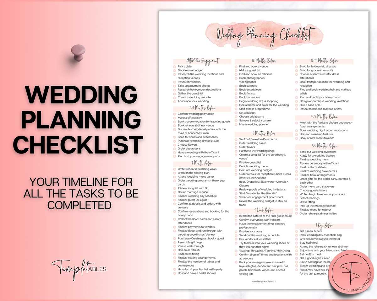 printable wedding timeline checklist printable wedding timeline checklist