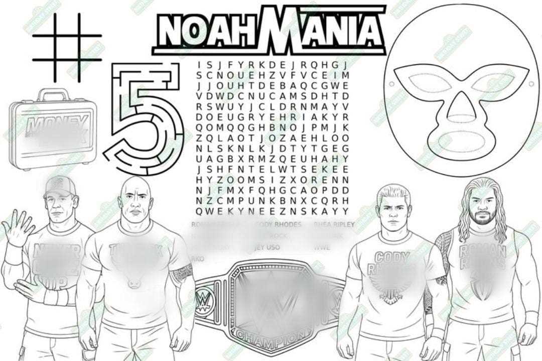 printable wwe coloring pages