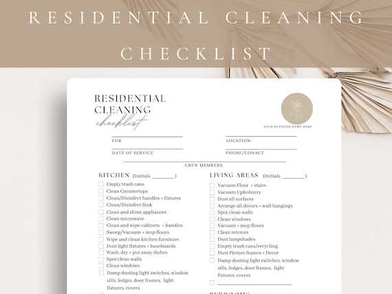 professional house cleaning checklist printable