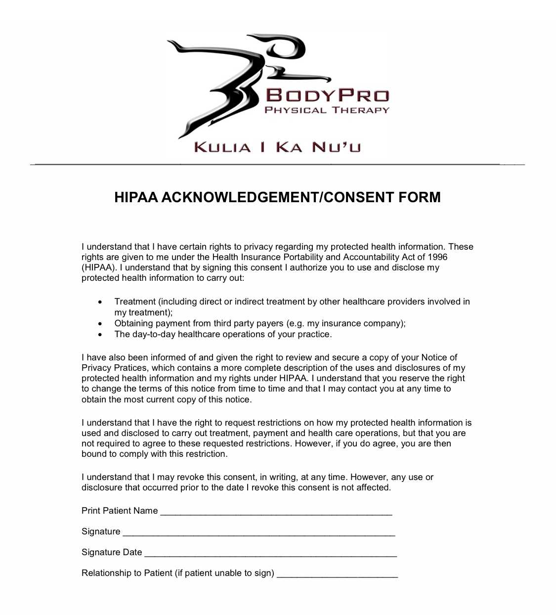printable hippa form printable hippa form