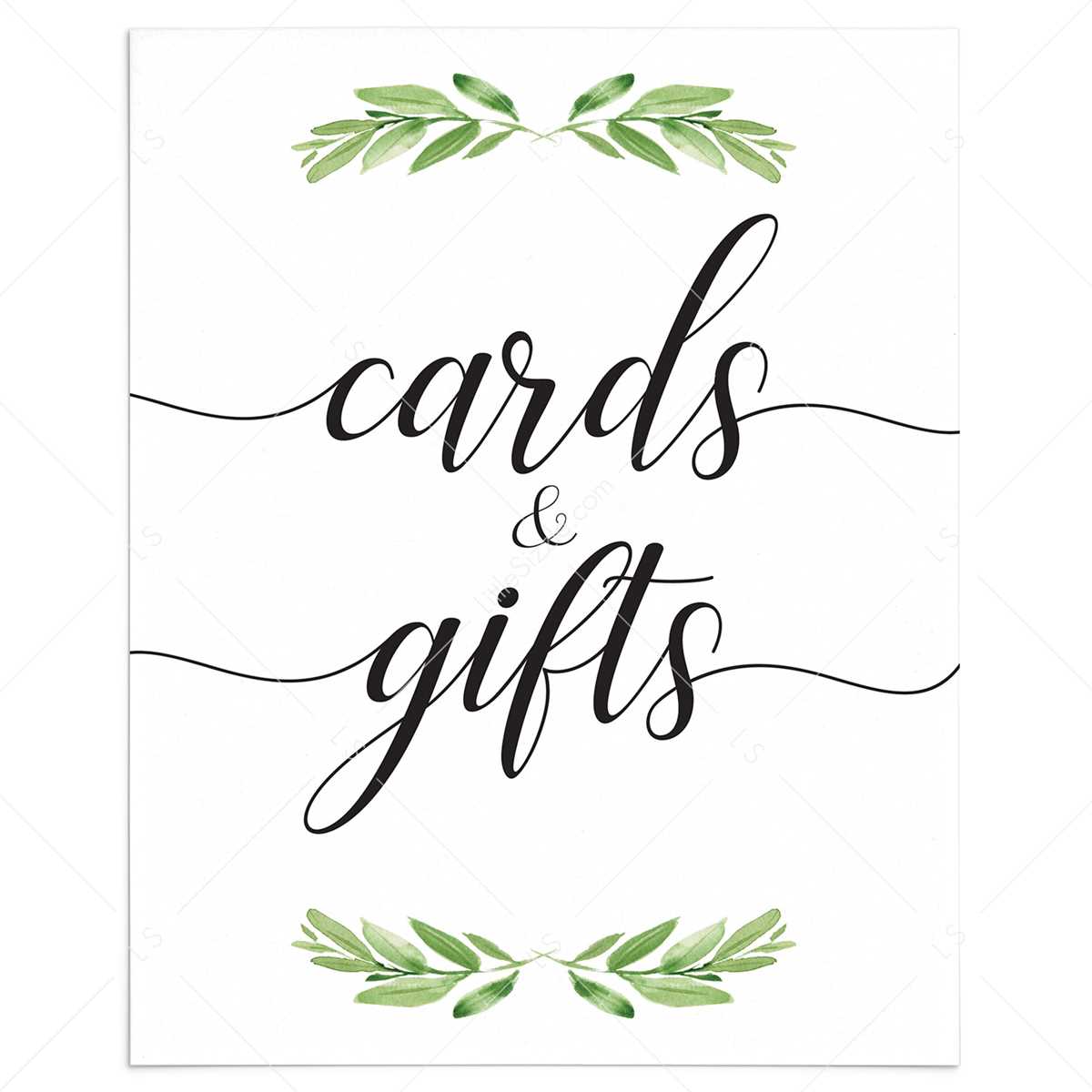 free printable cards and gifts sign